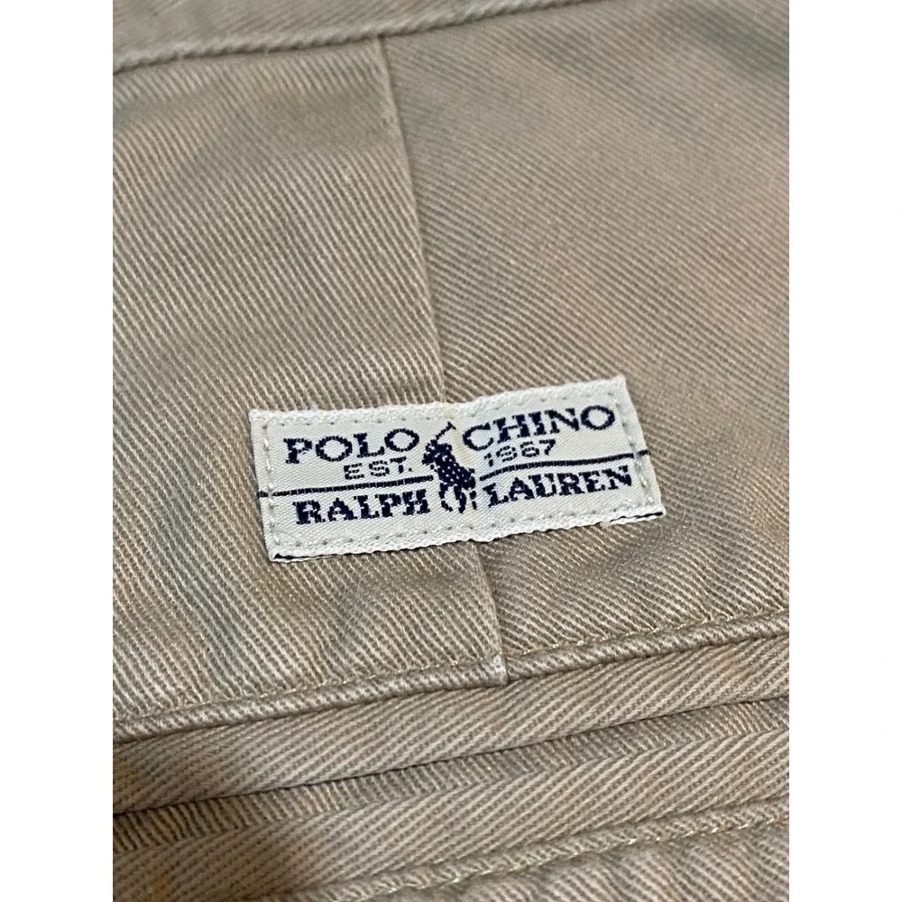 Polo Ralph Lauren Tyler Short Mens 40 Khaki Tan Pleated Chino Cotton Shorts